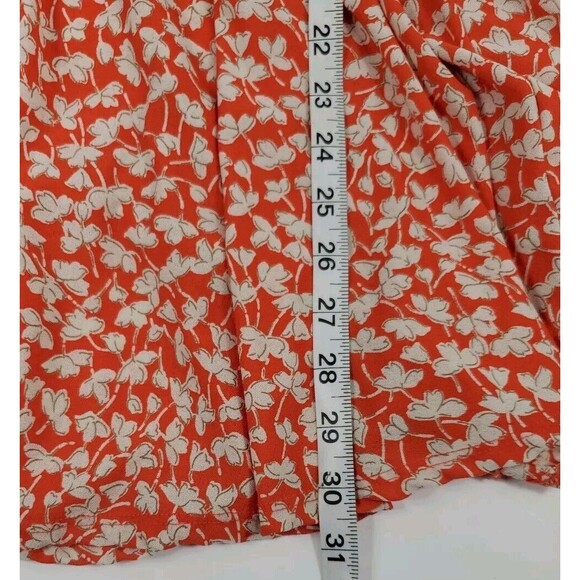 Lovley Day Dress Fit And Flare Orange Floral Rayon  Boho Chic Cottage Core‎ - Picture 8 of 8